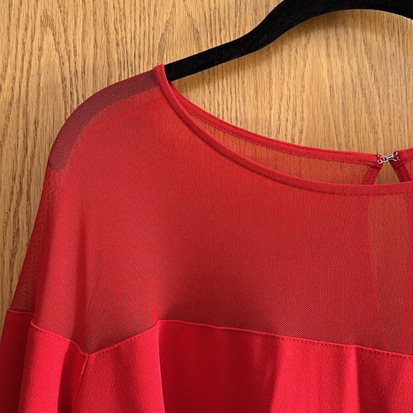 Plus size Red mesh flare sleeve party dress NWT -16 - Picture 5 of 5